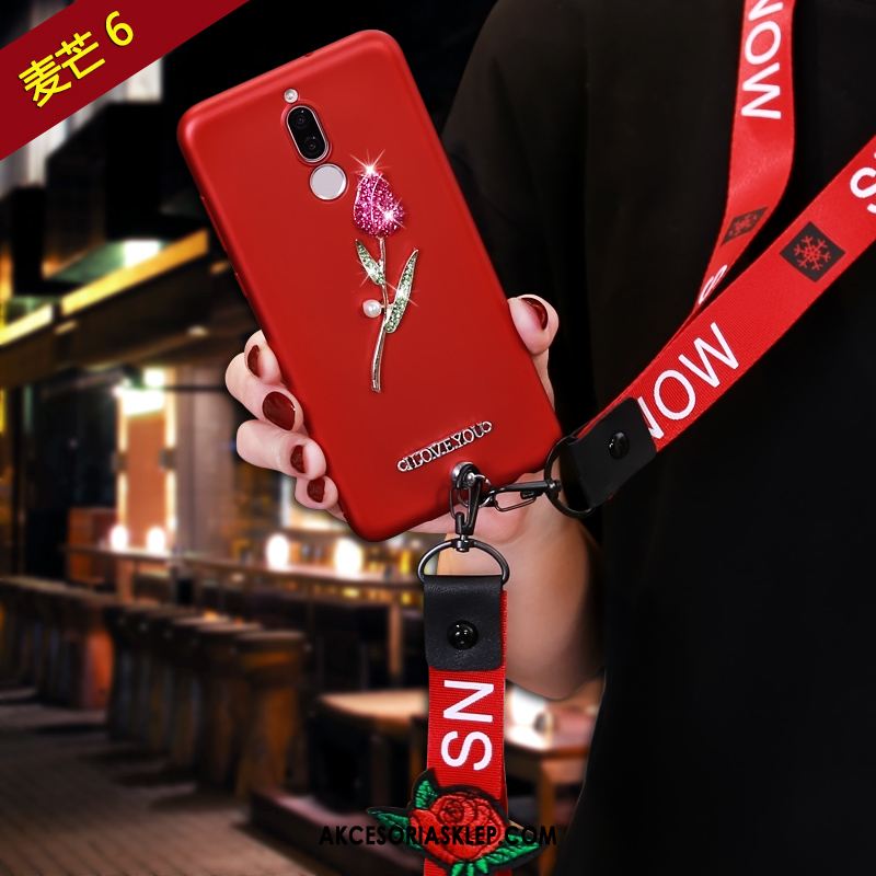 Futerał Huawei Mate 10 Lite Ochraniacz Czerwony Wiszące Ozdoby Telefon Komórkowy Miękki Etui Tanie