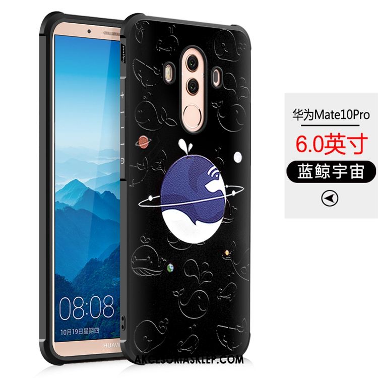 Futerał Huawei Mate 10 Pro Miękki Telefon Komórkowy Czarny Relief Etui Tanie
