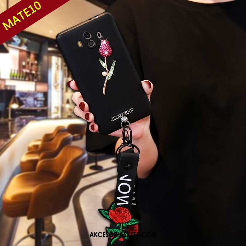 Futerał Huawei Mate 10 Telefon Komórkowy Rhinestone Wiszące Ozdoby Różowy Miękki Etui Na Sprzedaż