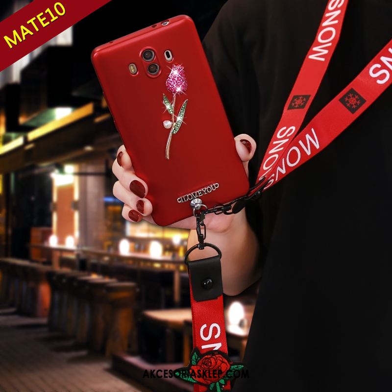 Futerał Huawei Mate 10 Telefon Komórkowy Rhinestone Wiszące Ozdoby Różowy Miękki Etui Na Sprzedaż