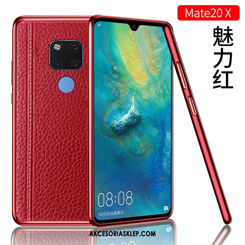 Futerał Huawei Mate 20 X Czerwony Netto Nowy Ochraniacz Skórzany Futerał Modna Marka Etui Tanie