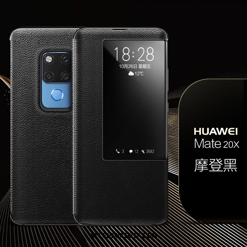 Futerał Huawei Mate 20 X Skórzany Futerał Telefon Komórkowy Czerwony Biznes Ochraniacz Obudowa Tanie
