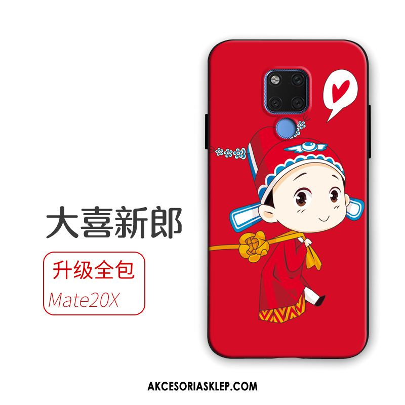 Futerał Huawei Mate 20 X Wspornik Telefon Komórkowy Miękki Nubuku Czerwony Pokrowce Sprzedam
