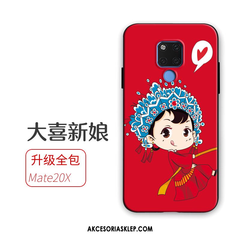 Futerał Huawei Mate 20 X Wspornik Telefon Komórkowy Miękki Nubuku Czerwony Pokrowce Sprzedam