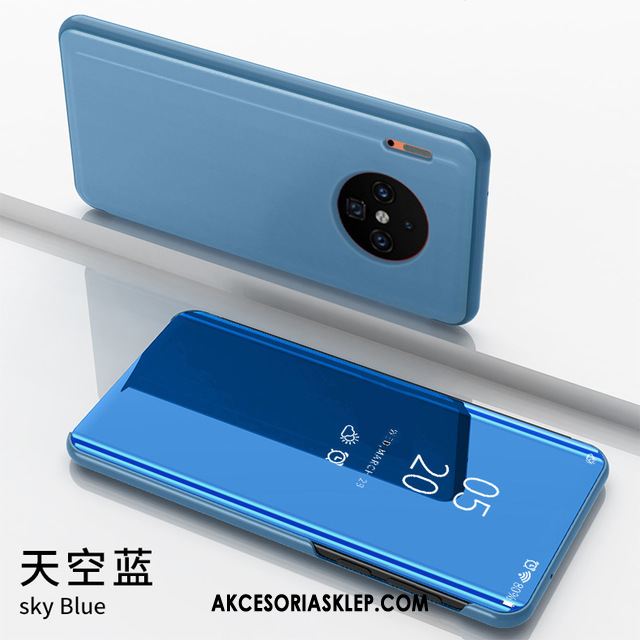 Futerał Huawei Mate 30 Pro Telefon Komórkowy Wspornik Skórzany Futerał Niebieski Lustro Etui Oferta