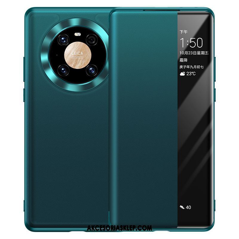 Futerał Huawei Mate 40 Ochraniacz Prawdziwa Skóra Zielony Telefon Komórkowy Klapa Obudowa Tanie