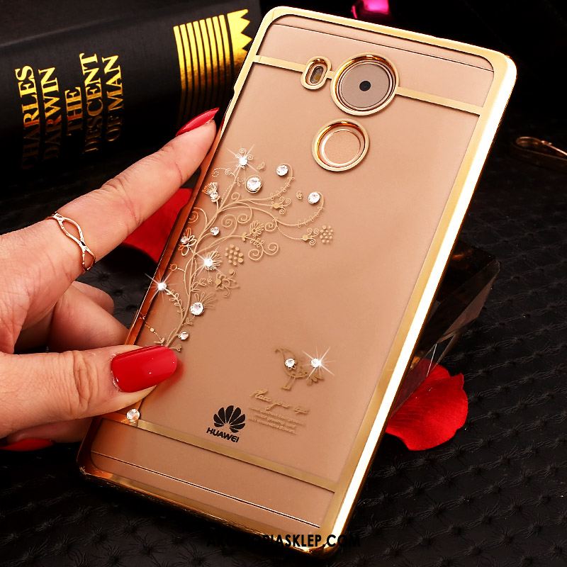 Futerał Huawei Mate 8 Złoto Trudno Przezroczysty Telefon Komórkowy Rhinestone Etui Tanie