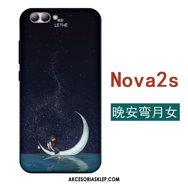 Futerał Huawei Nova 2s Zakochani Miękki Czarny Anti-fall Nubuku Etui Dyskont