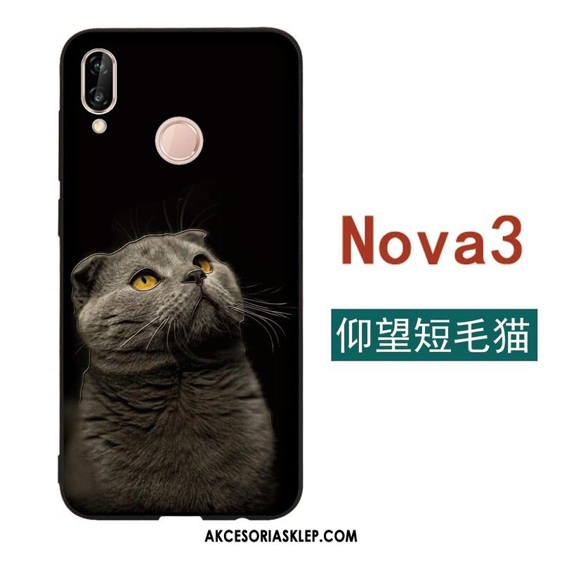 Futerał Huawei Nova 3 Kreatywne Relief Wiatr Czarny Moda Etui Kup