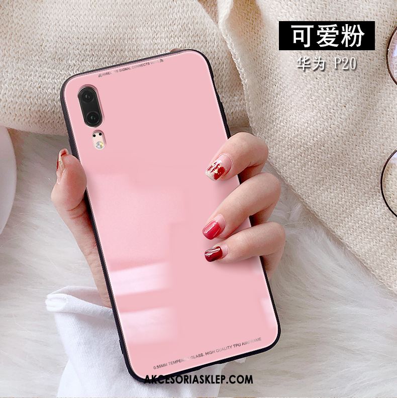 Futerał Huawei P20 Biały Telefon Komórkowy Szkło Różowe Etui Sklep
