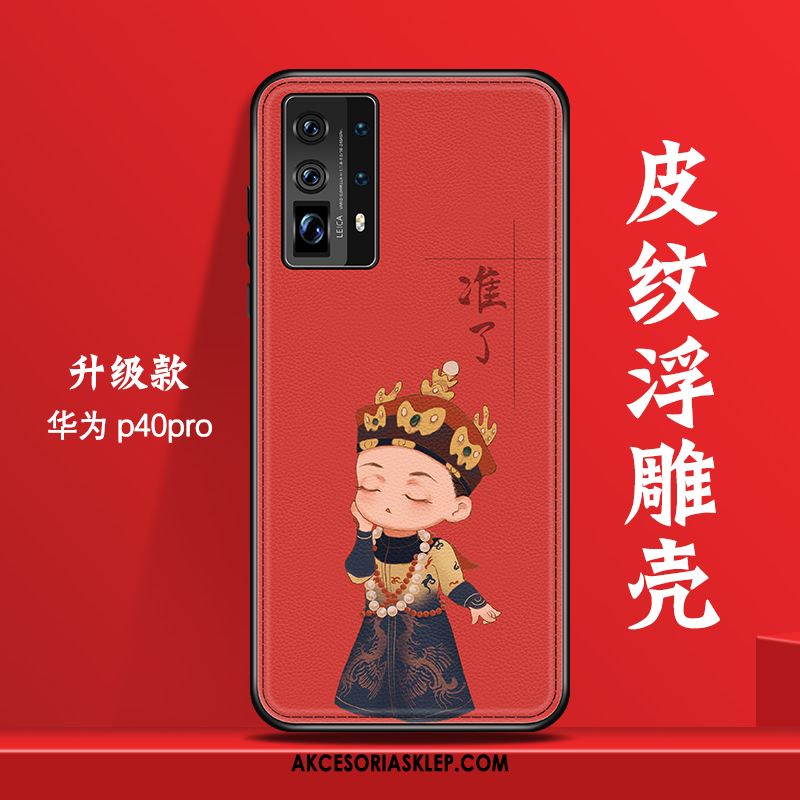 Futerał Huawei P40 Telefon Komórkowy Kreatywne Wysoki Koniec Czerwony Skóra Pokrowce Sklep