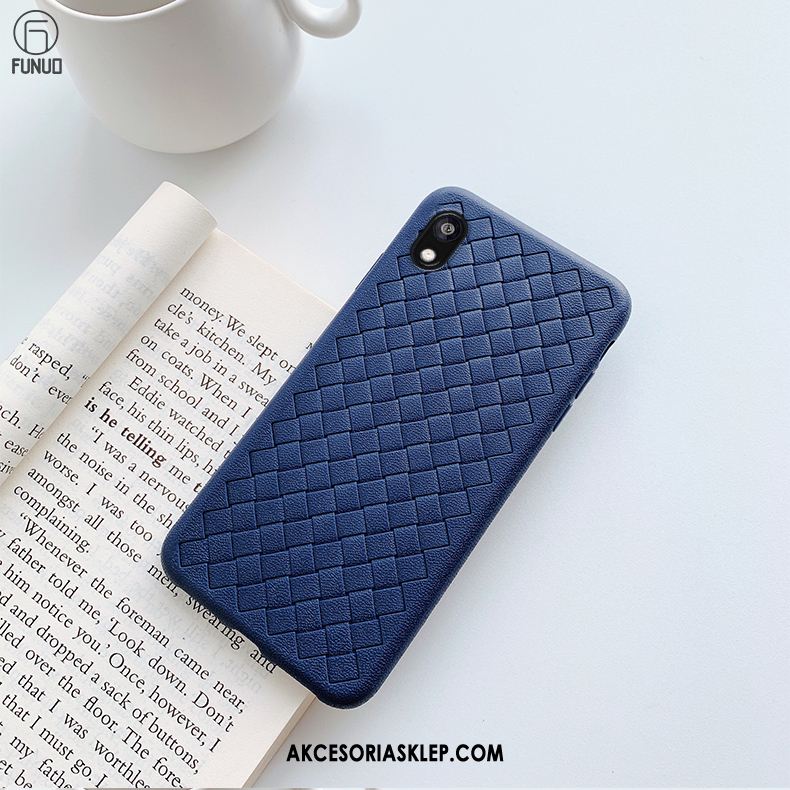 Futerał Huawei Y5 2019 Niebieski Przeplatane Biznes Telefon Komórkowy Miękki Obudowa Tanie