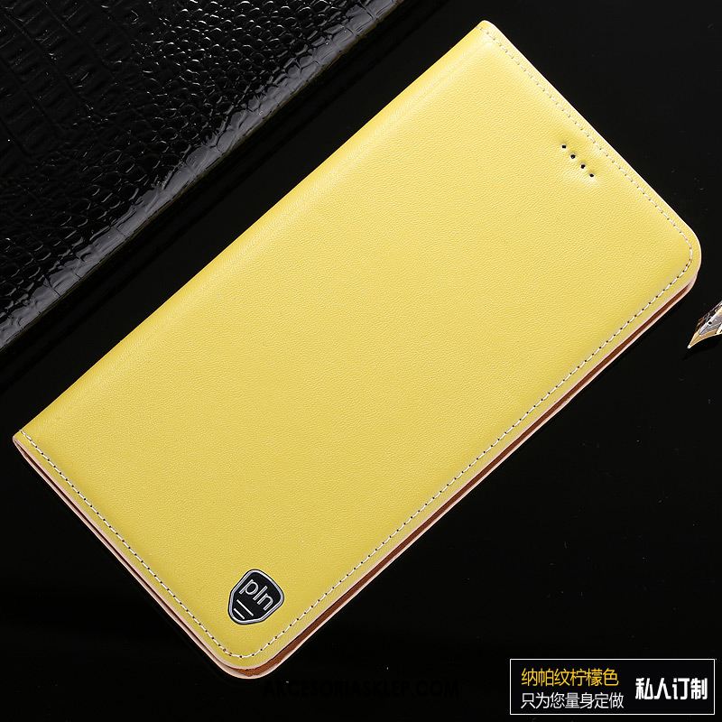 Futerał Huawei Y5 2019 Żółty Wzór Skórzany Futerał Telefon Komórkowy Prawdziwa Skóra Etui Dyskont