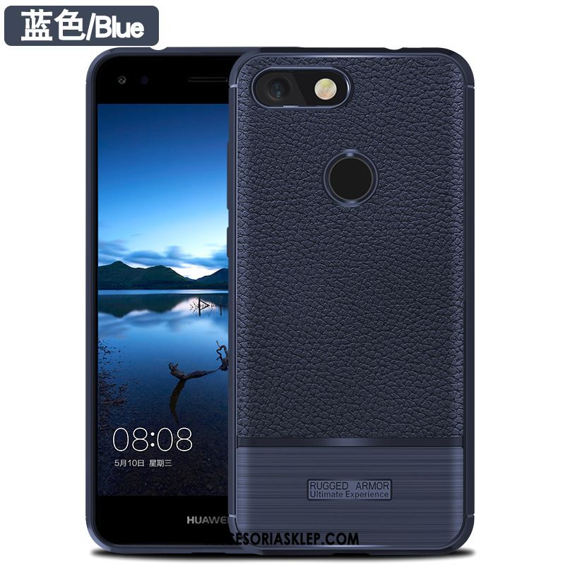 Futerał Huawei Y6 2018 Miękki Litchi Silikonowe Czarny Telefon Komórkowy Obudowa Sklep