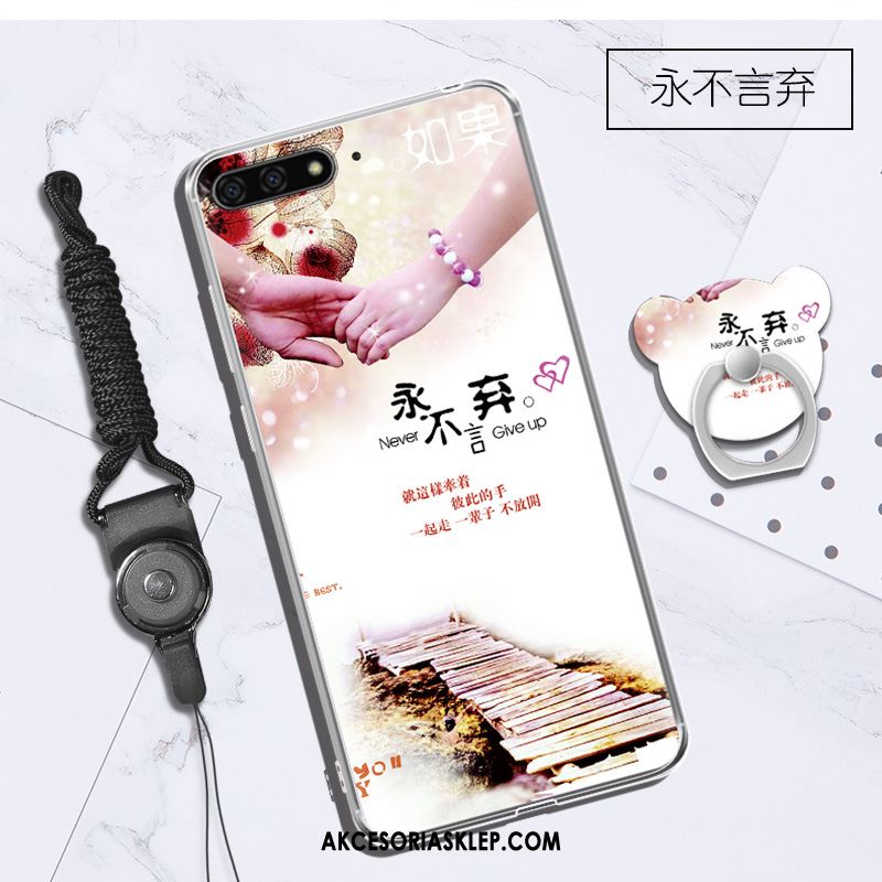 Futerał Huawei Y6 2018 Miękki Ochraniacz Purpurowy Anti-fall Przezroczysty Etui Kupię