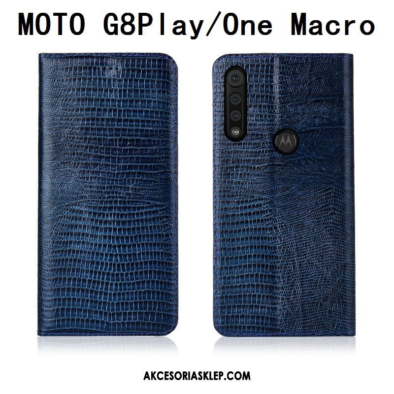Futerał Motorola One Macro Telefon Komórkowy Prawdziwa Skóra Anti-fall Silikonowe Skórzany Futerał Etui Dyskont