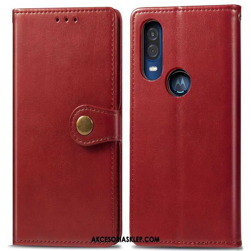 Futerał Motorola One Vision Czerwony Jednolity Kolor Telefon Komórkowy Ochraniacz Proste Etui Sklep