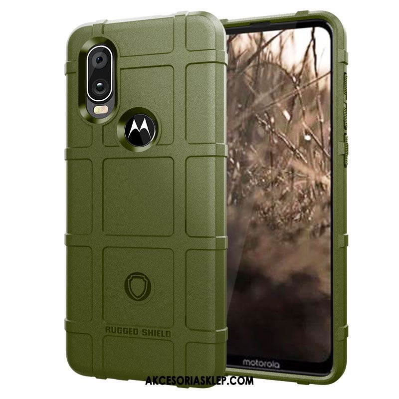 Futerał Motorola One Vision Zielony Gruba Silikonowe Miękki Nubuku Etui Tanie