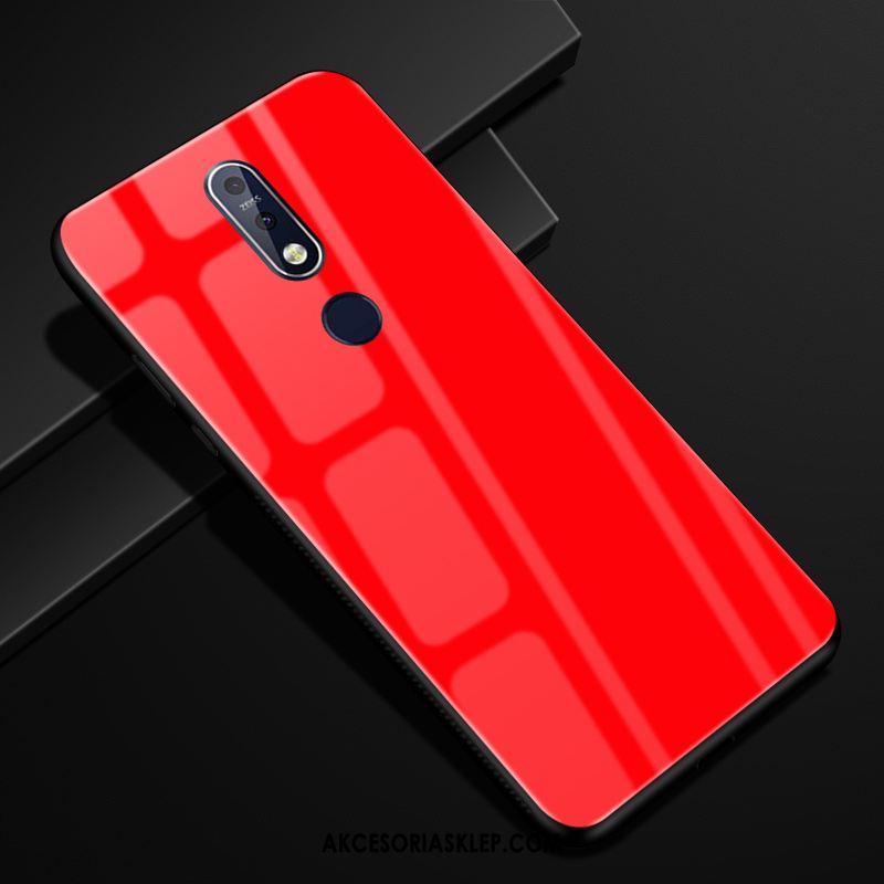 Futerał Nokia 7.1 Kolor Gradientu Szkło Czerwony Telefon Komórkowy Kreatywne Tanie