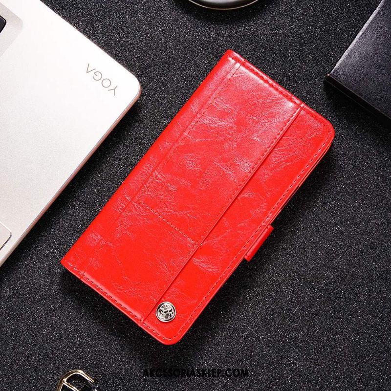 Futerał Nokia 7.1 Ochraniacz Telefon Komórkowy Skórzany Futerał Czerwony Portfel Etui Sklep