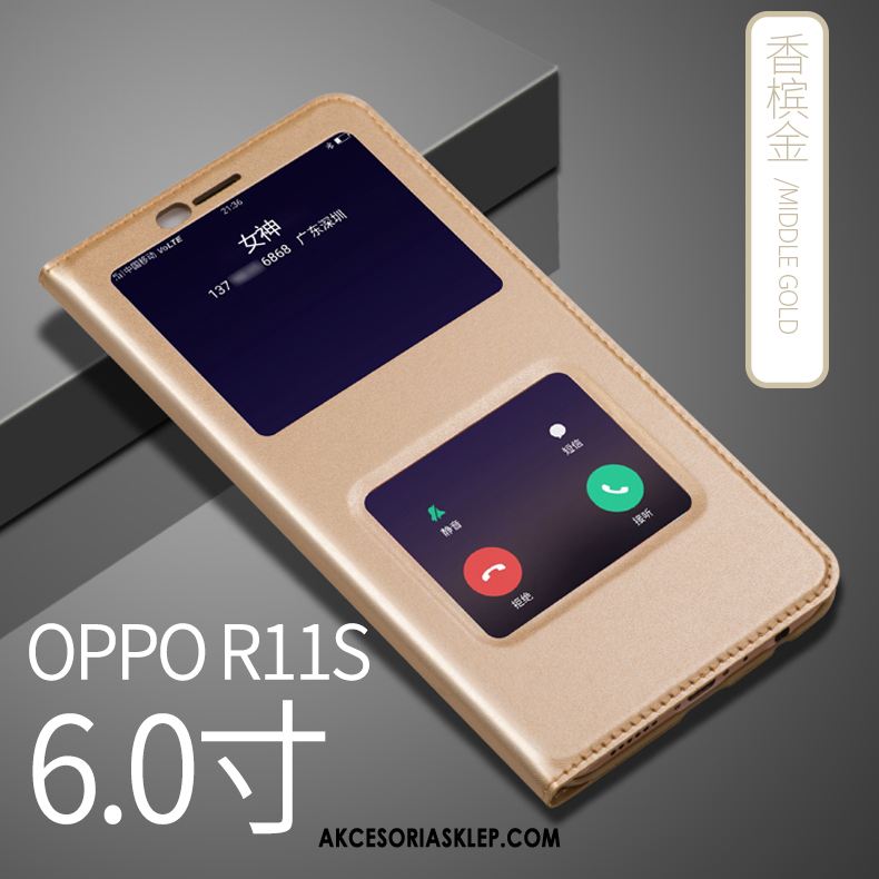 Futerał Oppo R11s All Inclusive Złoto Telefon Komórkowy Anti-fall Skórzany Futerał Pokrowce Sprzedam