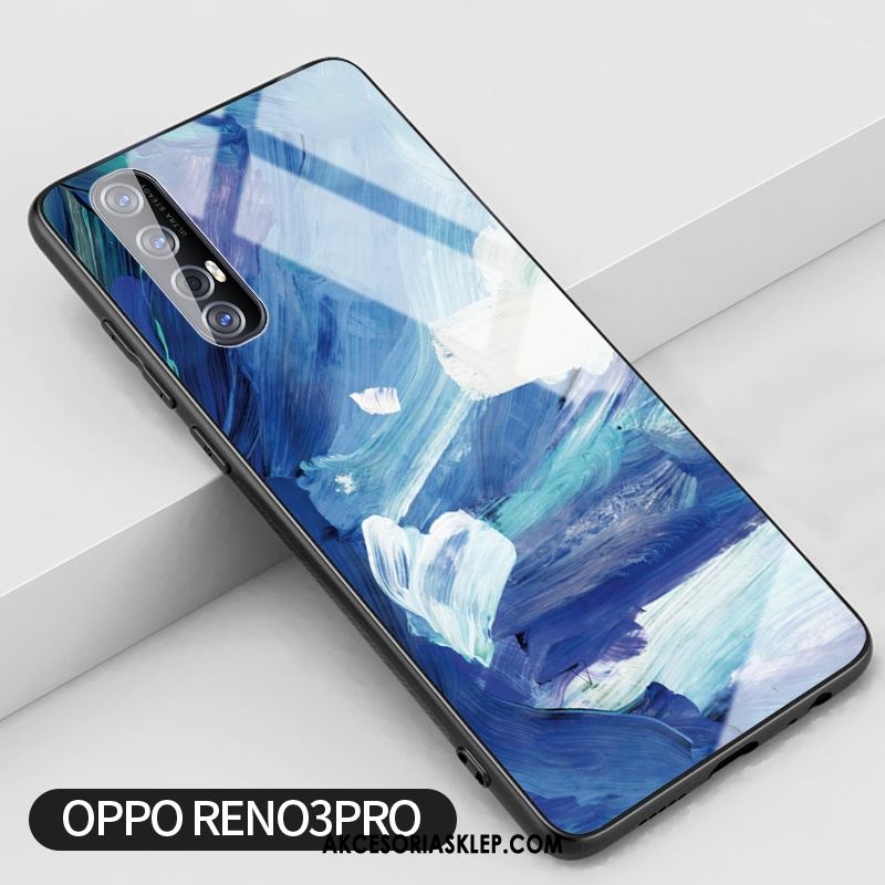 Futerał Oppo Reno 3 Pro Niebieski Silikonowe Kreatywne Ochraniacz Obraz Olejny Etui Sklep