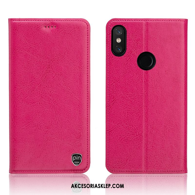 Futerał Redmi Note 6 Pro Prawdziwa Skóra Skórzany Futerał Czerwony Mały Telefon Komórkowy Pokrowce Sprzedam