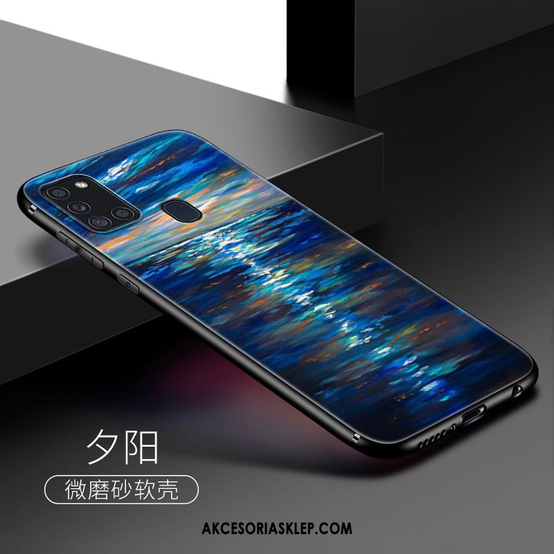 Futerał Samsung Galaxy A21s Silikonowe Telefon Komórkowy Niebieski Gwiazda Nubuku Pokrowce Sprzedam