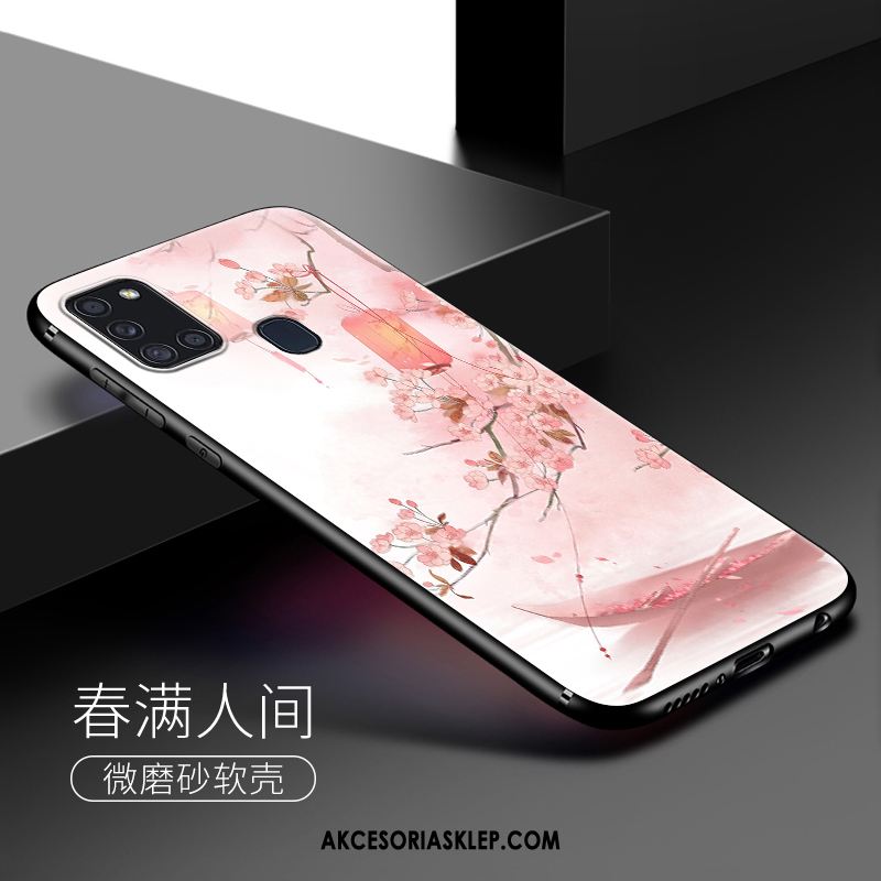Futerał Samsung Galaxy A21s Telefon Komórkowy Nubuku Miękki Różowe Eleganckie Etui Online