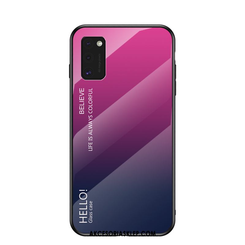 Futerał Samsung Galaxy A41 Nowy Szkło Purpurowy Gradient Kolor Etui Tanie