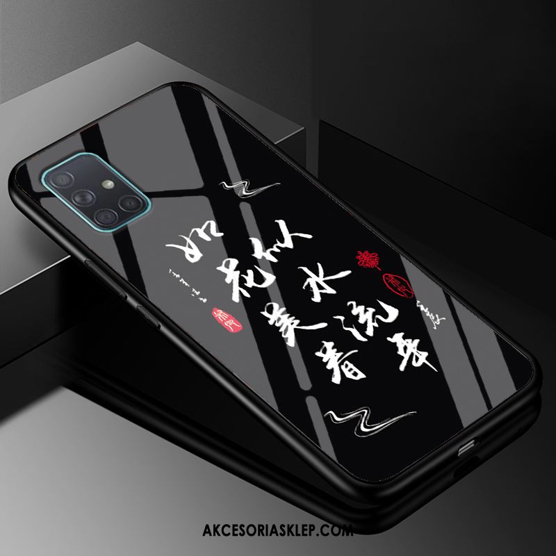 Futerał Samsung Galaxy A51 Modna Marka Czarny Ochraniacz Szkło All Inclusive Etui Tanie