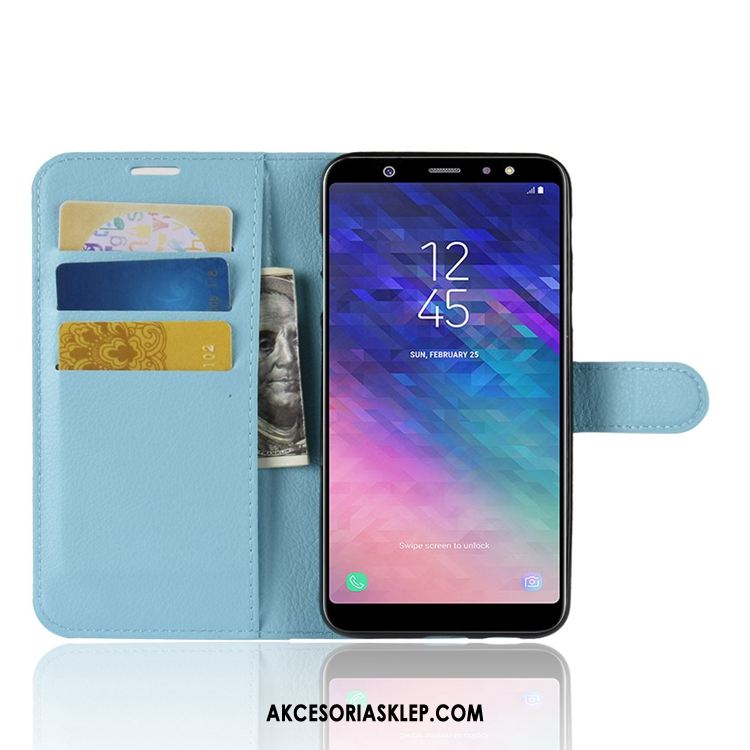 Futerał Samsung Galaxy A6+ All Inclusive Wzór Skórzany Futerał Litchi Telefon Komórkowy Etui Sklep