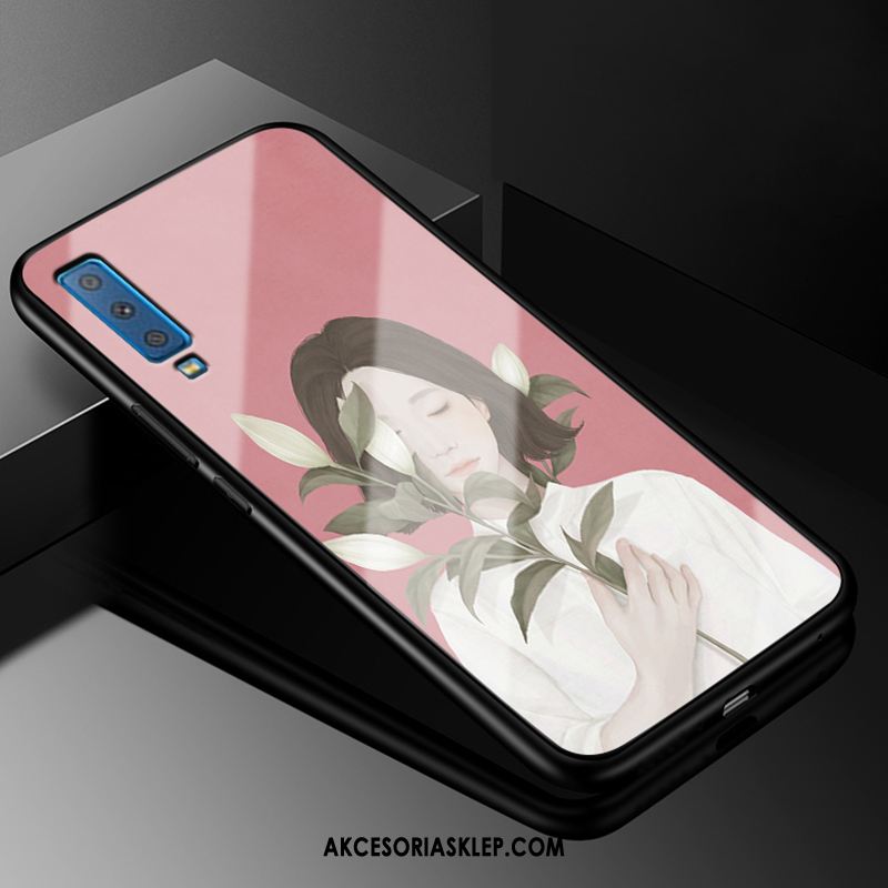 Futerał Samsung Galaxy A7 2018 Kreatywne Silikonowe Różowe Vintage Ochraniacz Tanie