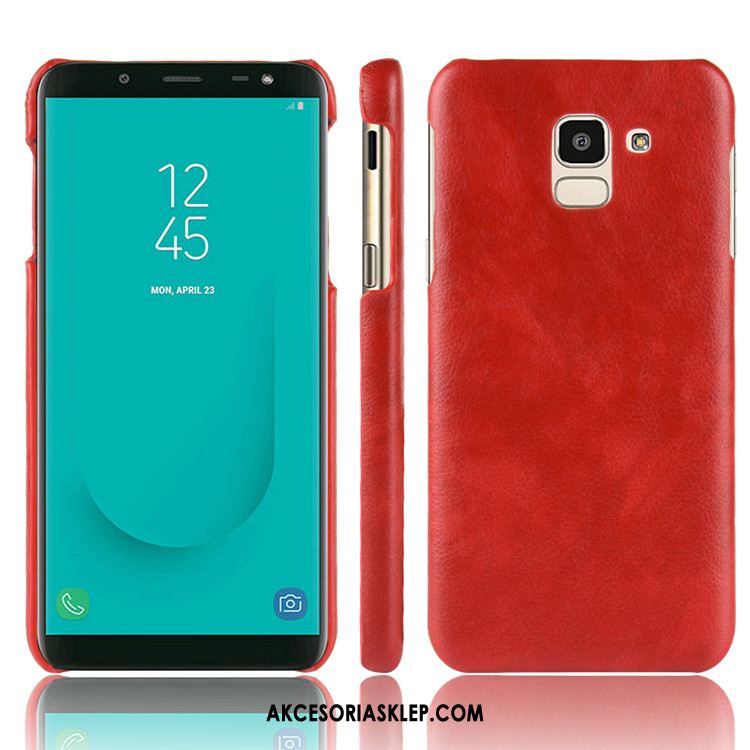 Futerał Samsung Galaxy J6 Litchi Czerwony Ochraniacz Trudno Jakość Pokrowce Sklep