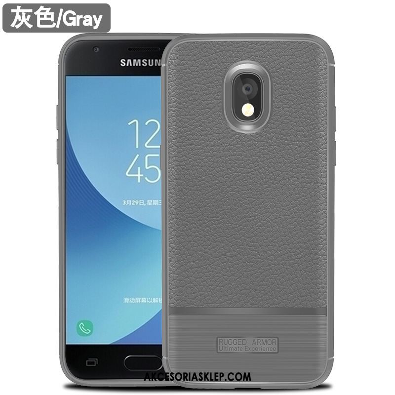 Futerał Samsung Galaxy J7 2017 Akcesoria Miękki Wzór Litchi Niebieski Etui Oferta