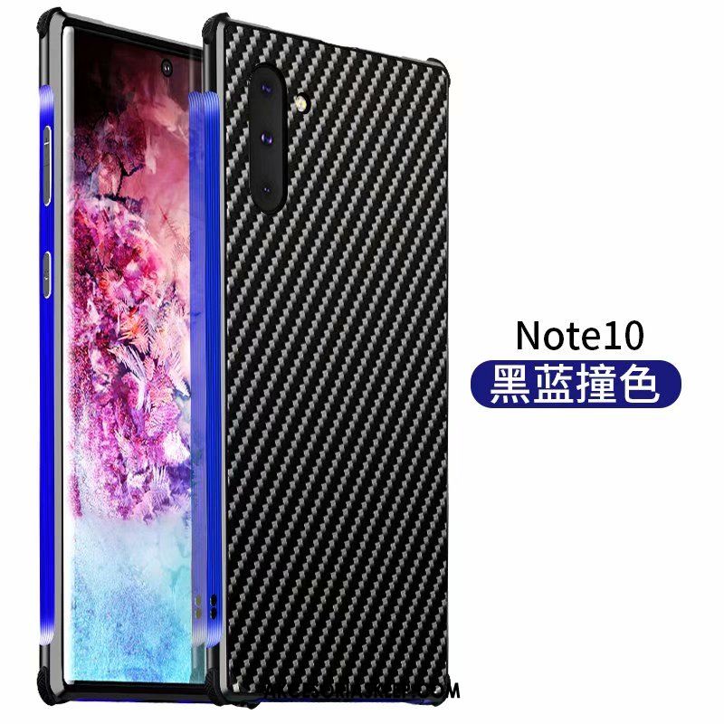 Futerał Samsung Galaxy Note 10 Metal Nubuku Niebieski Anti-fall Granica Etui Tanie