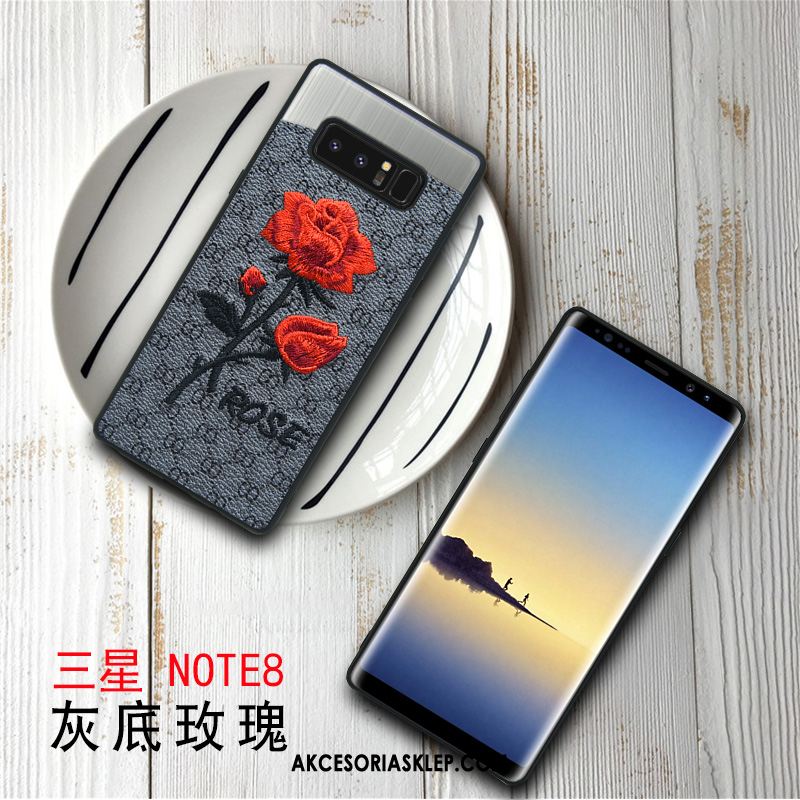 Futerał Samsung Galaxy Note 8 Silikonowe Osobowość Kwiaty Różowy Gwiazda Etui Sklep