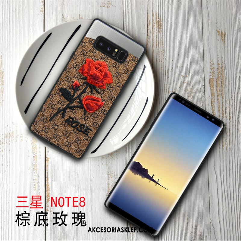 Futerał Samsung Galaxy Note 8 Silikonowe Osobowość Kwiaty Różowy Gwiazda Etui Sklep