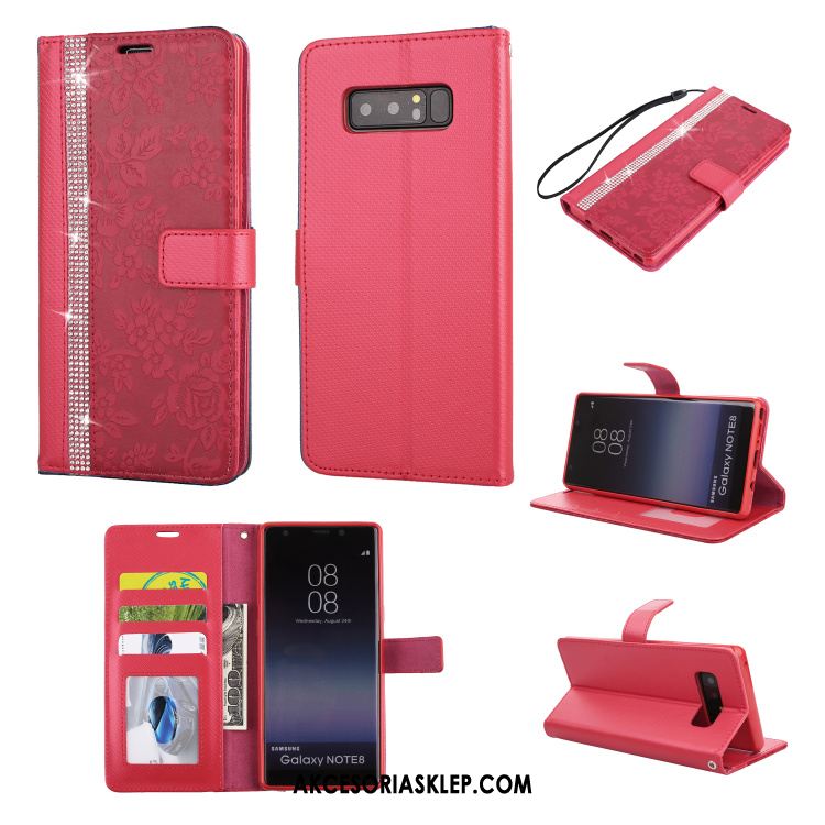 Futerał Samsung Galaxy Note 8 Skórzany Futerał Telefon Komórkowy Anti-fall Ochraniacz Czerwony Pokrowce Tanie