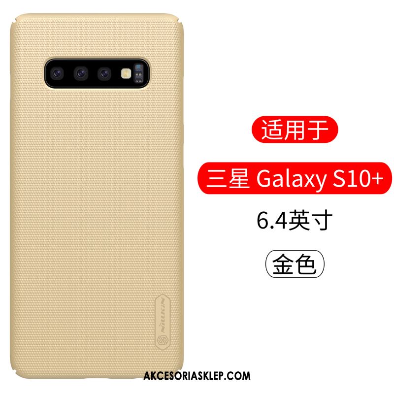 Futerał Samsung Galaxy S10+ Nubuku Ochraniacz Złoto Różowe Gwiazda Tanie