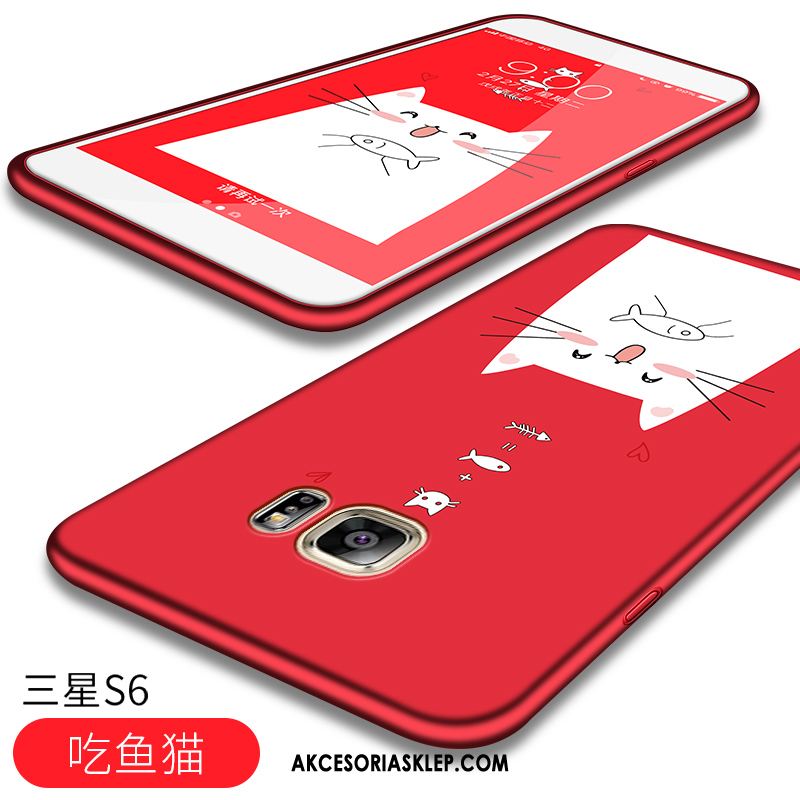 Futerał Samsung Galaxy S6 Miękki Czerwony All Inclusive Nubuku Gwiazda Etui Tanie