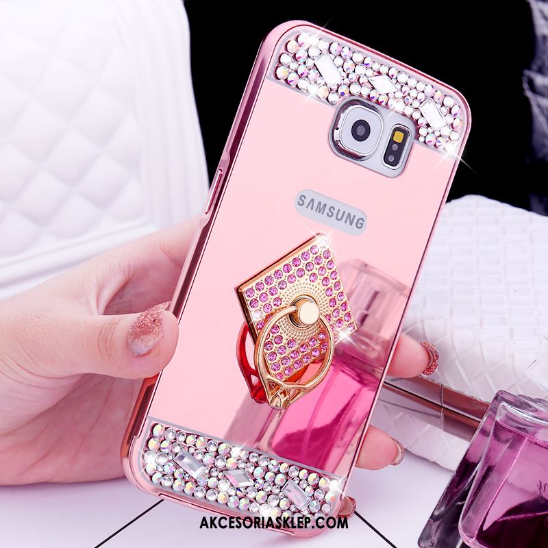 Futerał Samsung Galaxy S6 Różowe Złoto Rhinestone Ochraniacz Metal Gwiazda Etui Sklep