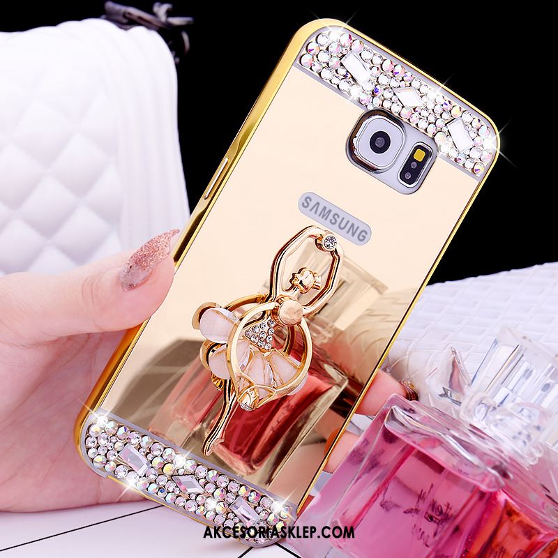 Futerał Samsung Galaxy S6 Różowe Złoto Rhinestone Ochraniacz Metal Gwiazda Etui Sklep