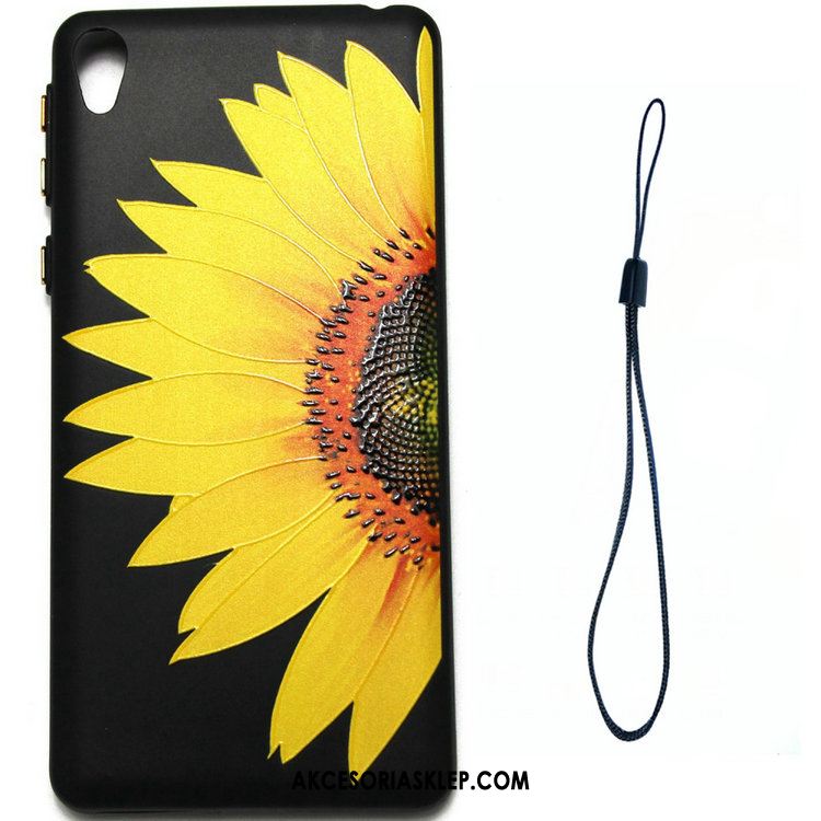 Futerał Sony Xperia E5 Ochraniacz Kwiaty Telefon Komórkowy Żółty Relief Etui Dyskont