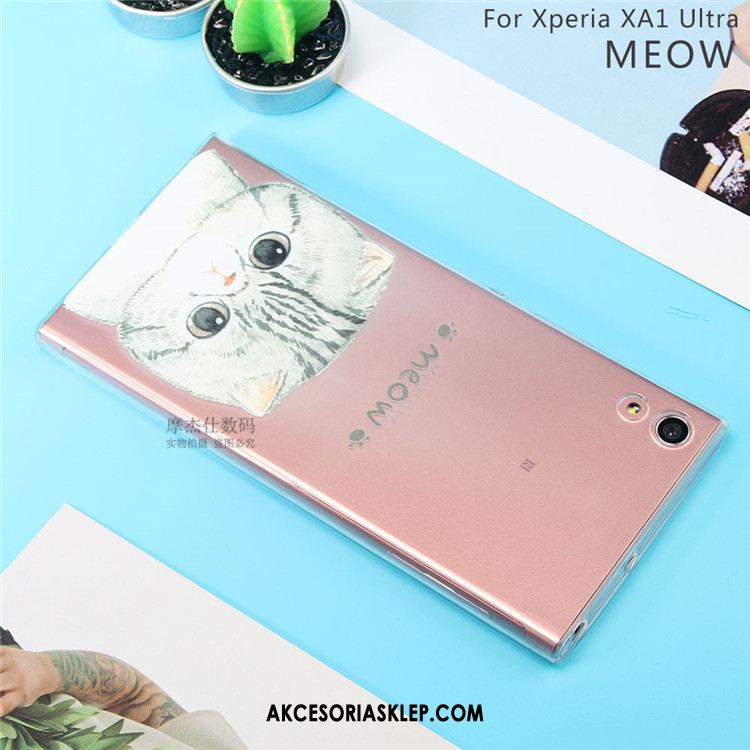 Futerał Sony Xperia Xa1 Ultra Miękki Różowe Telefon Komórkowy Piękny Kotek Etui Tanie