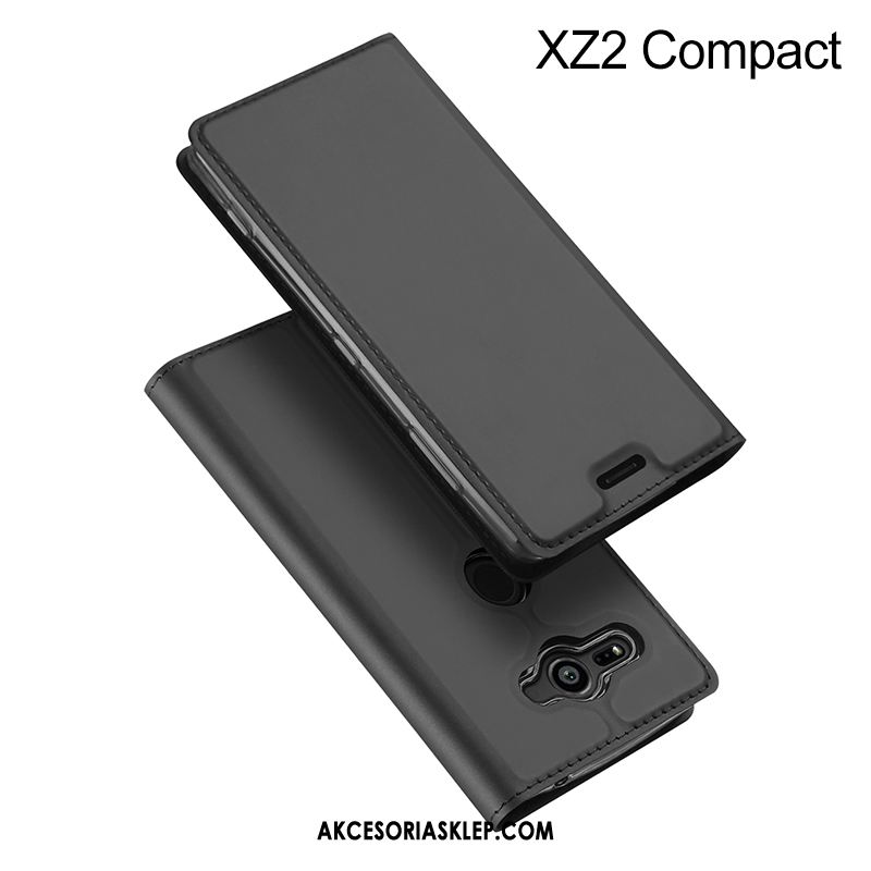 Futerał Sony Xperia Xz2 Compact Ciemno Niebieski Obrzeża Telefon Komórkowy Anti-fall Skórzany Futerał Etui Tanie