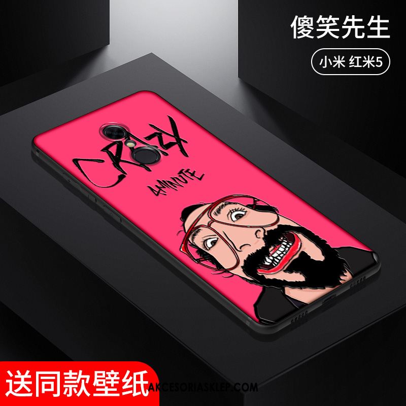 Futerał Xiaomi Redmi 5 Ręcznie Malowane Czerwony Netto Miękki Piękny Telefon Komórkowy Pokrowce Sklep