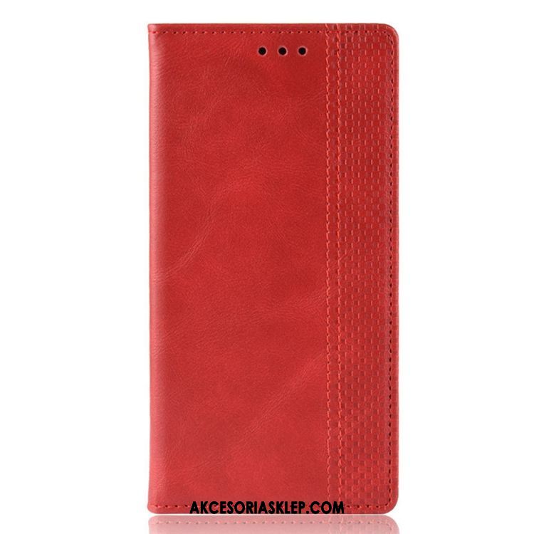 Futerał Xiaomi Redmi Note 8 Pro Magnetyzm Bydło Wzór Czerwony Czarny Obudowa Sklep
