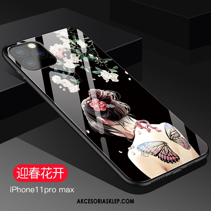Futerał iPhone 11 Pro Max Osobowość Silikonowe All Inclusive Szkło Czarny Etui Kup