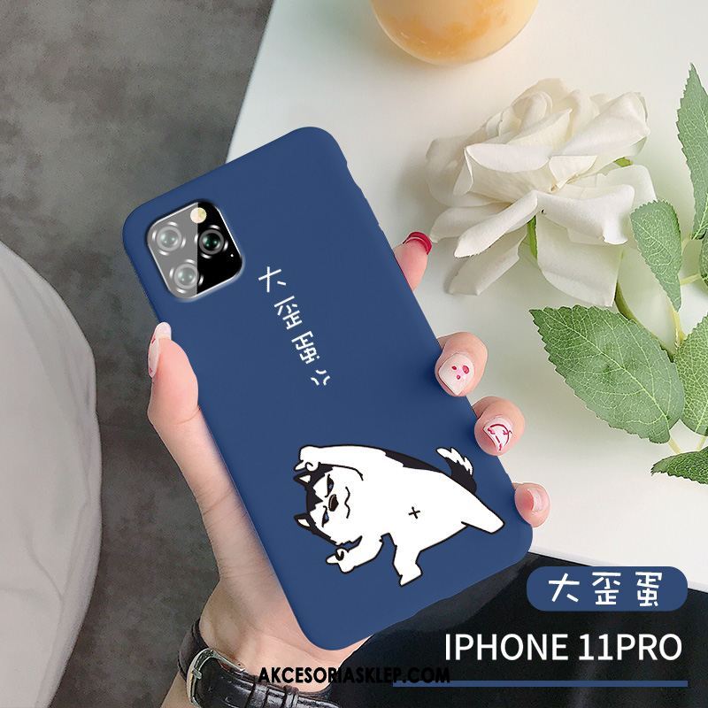 Futerał iPhone 11 Pro Psy Silikonowe Kreatywne Nubuku Niebieski Obudowa Sklep